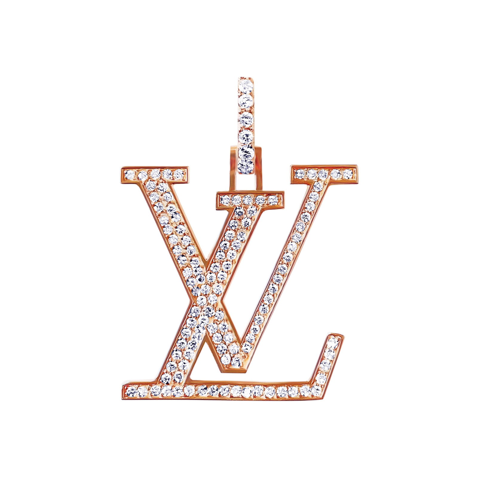 Louis Vuitton Logo Pendant 1.25ct Diamond & 14k Gold (1 of 7)