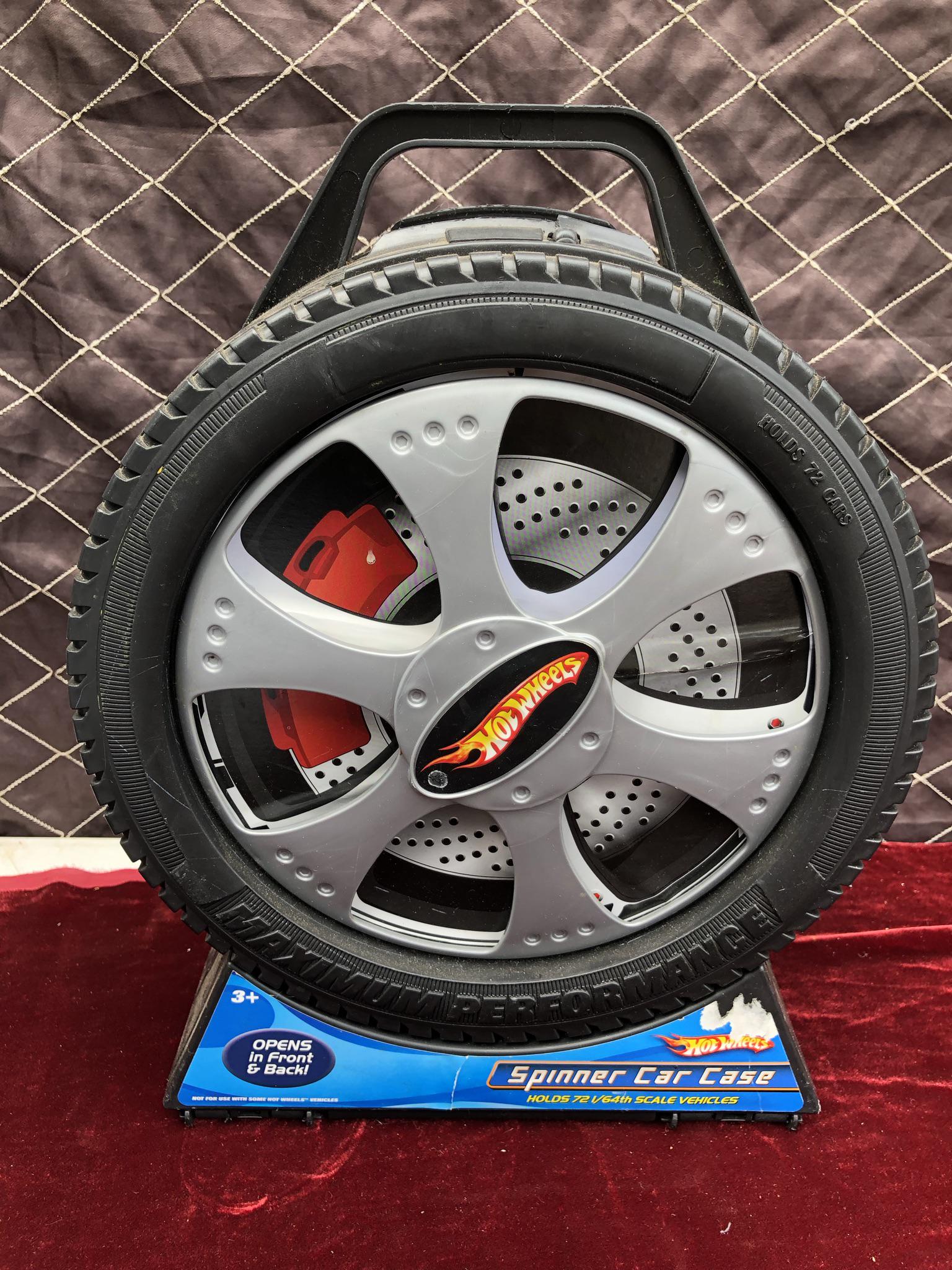 hot wheels lot: hot wheels spinner wheel case plus 20 1/64 size assorted cars