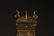 ANTIQUE GOLD/SILVER/TURQUOISE INLAID BRONZE URN VASE - 2