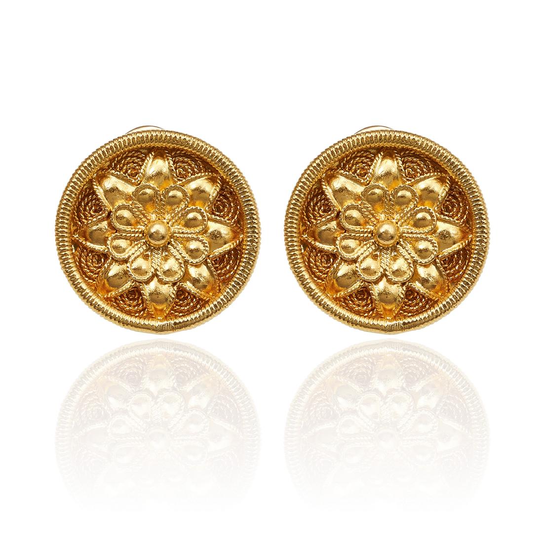 A PAIR OF EARRINGS, ATTR LALAOUNIS in 22ct yellow gold, (1 of 1)