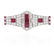 AN ART DECO BURMA NO HEAT RUBY AND DIAMOND BROOCH in