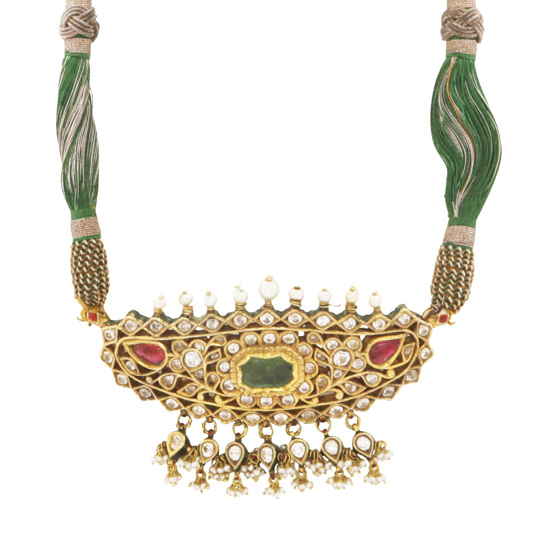 AN ANTIQUE INDIAN EMERALD, RUBY, DIAMOND AND PEARL (1 of 1)