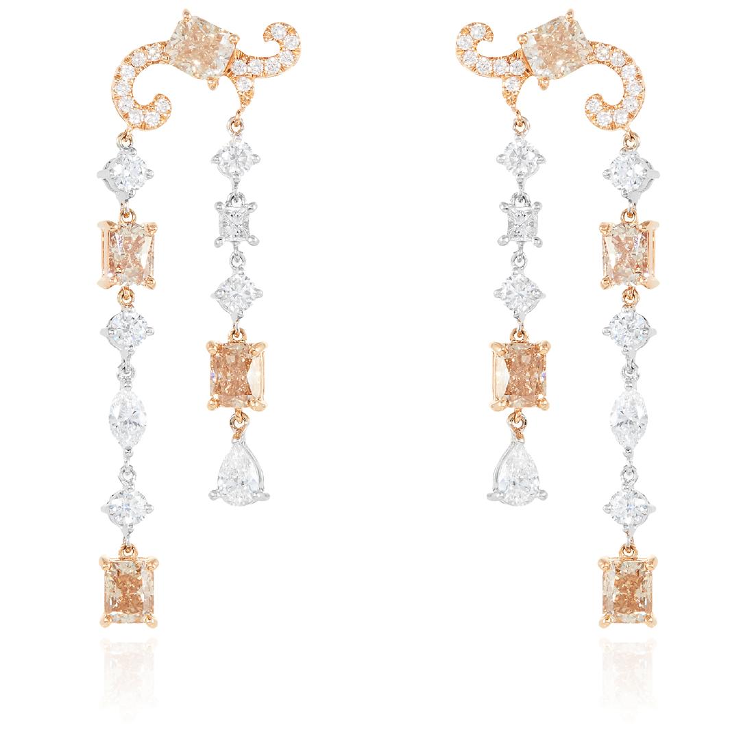 A PAIR OF 5.45 CARAT DIAMOND EARRINGS in 18ct white and (1 of 1)