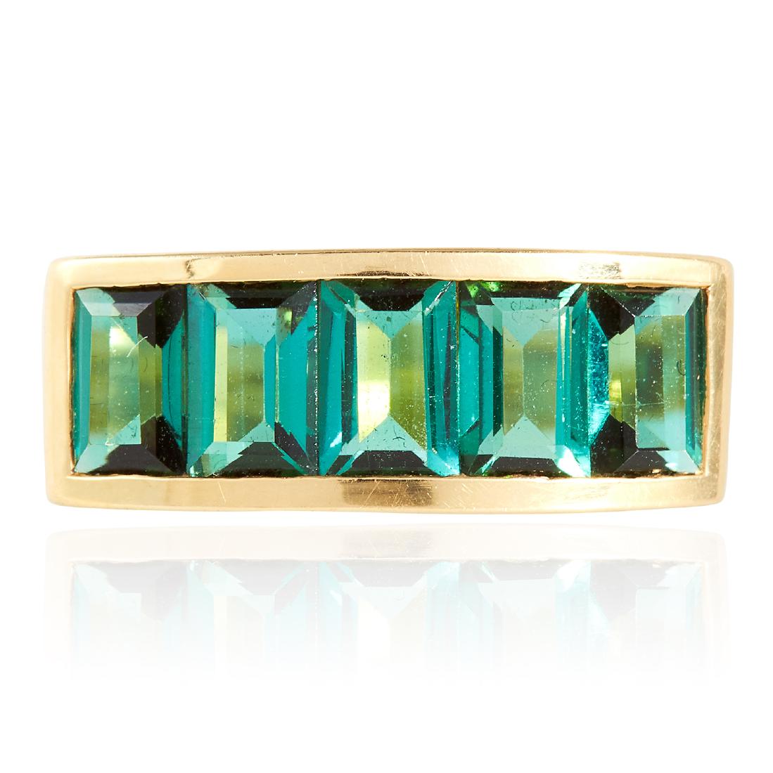 A PAIR OF TOURMALINE AND AMETHYST DRESS RINGS in 18ct (1 of 2)