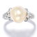NATURAL PEARL AND DIAMOND RING, BULGARI in platinum,