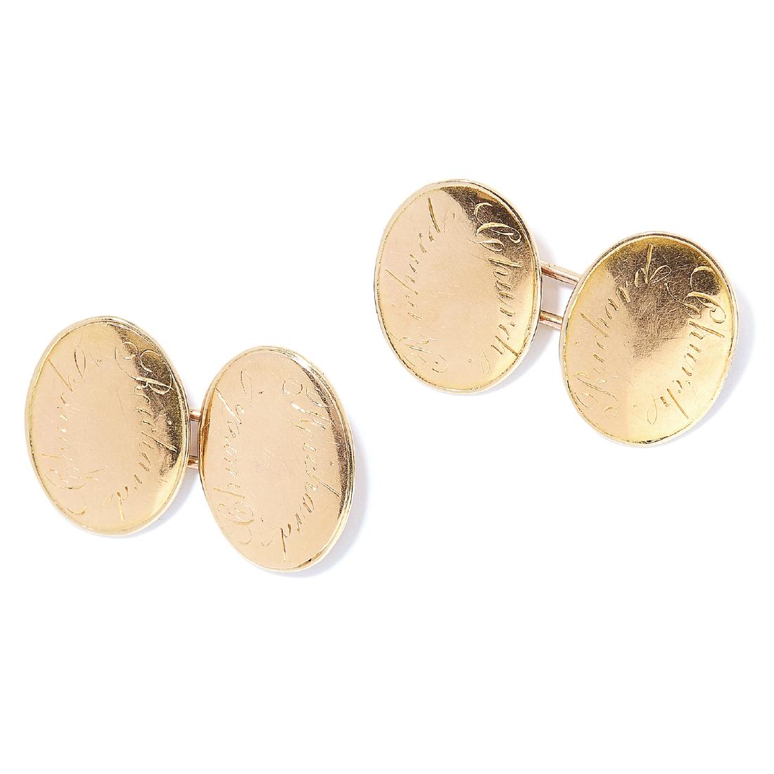 ANTIQUE GEORGIAN GOLD CUFFLINKS, 1803 in high carat (1 of 2)