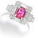 ART DECO BURMA NO HEAT RUBY AND DIAMOND RING in white