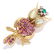 GEMSET NOVELTY OWL BROOCH in 18ct yellow gold,