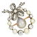 ANTIQUE NATURAL SALTWATER PEARL AND DIAMOND BOW BROOCH