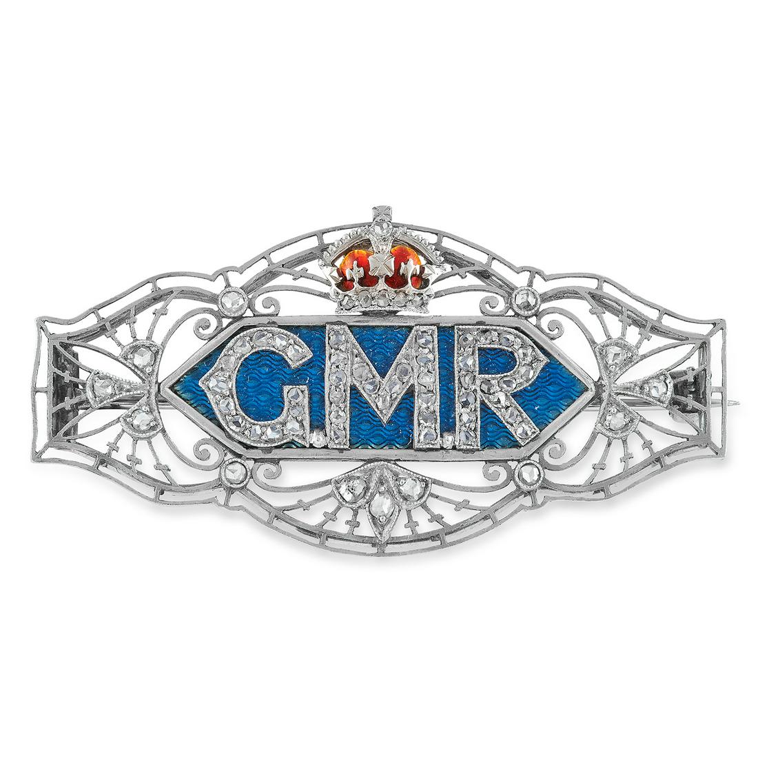 ANTIQUE GEORGE V DIAMOND AND ENAMEL ROYAL PRESENTATION (1 of 1)