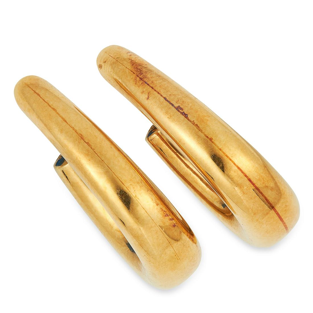 A PAIR OF GOLD HOOP EARRINGS, TIFFANY & CO in elongated (1 of 1)