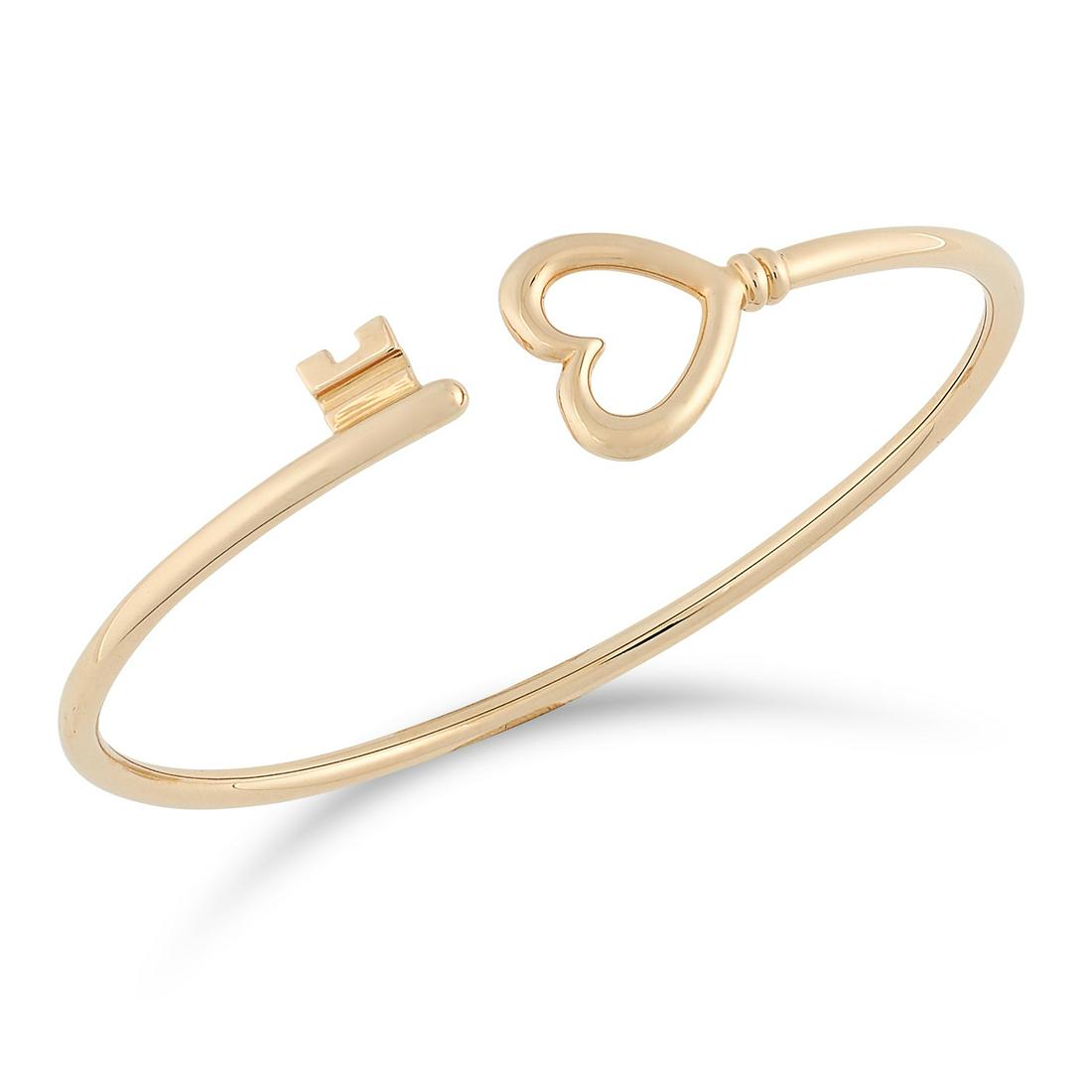A HEART AND KEY BANGLE, TIFFANY & CO the open band set (1 of 1)