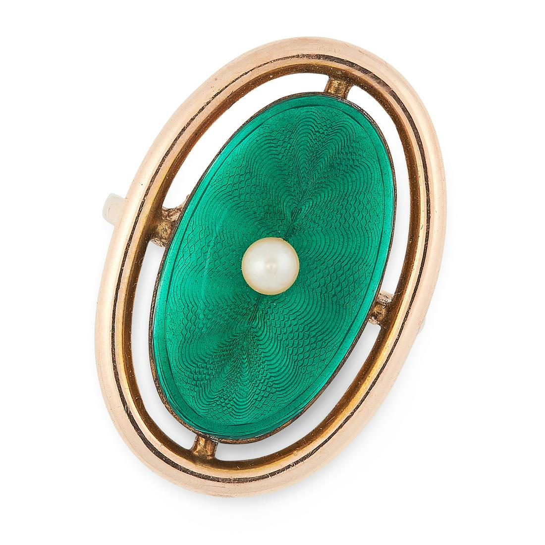 A PEARL AND ENAMEL DRESS RING, EARLY 20TH CENTURY in (1 of 1)