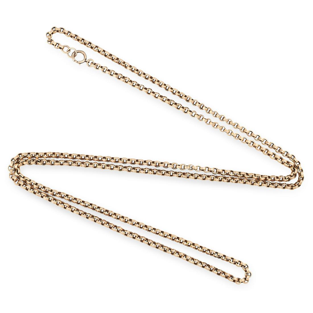 AN ANTIQUE VICTORIAN CHAIN NECKLACE in yellow gold, (1 of 1)