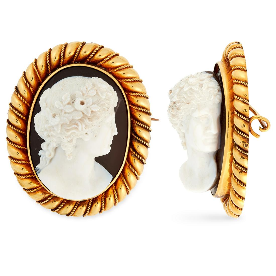 AN ANTIQUE CAMEO BROOCH, 19TH CENTURY in yellow gold, (1 of 1)