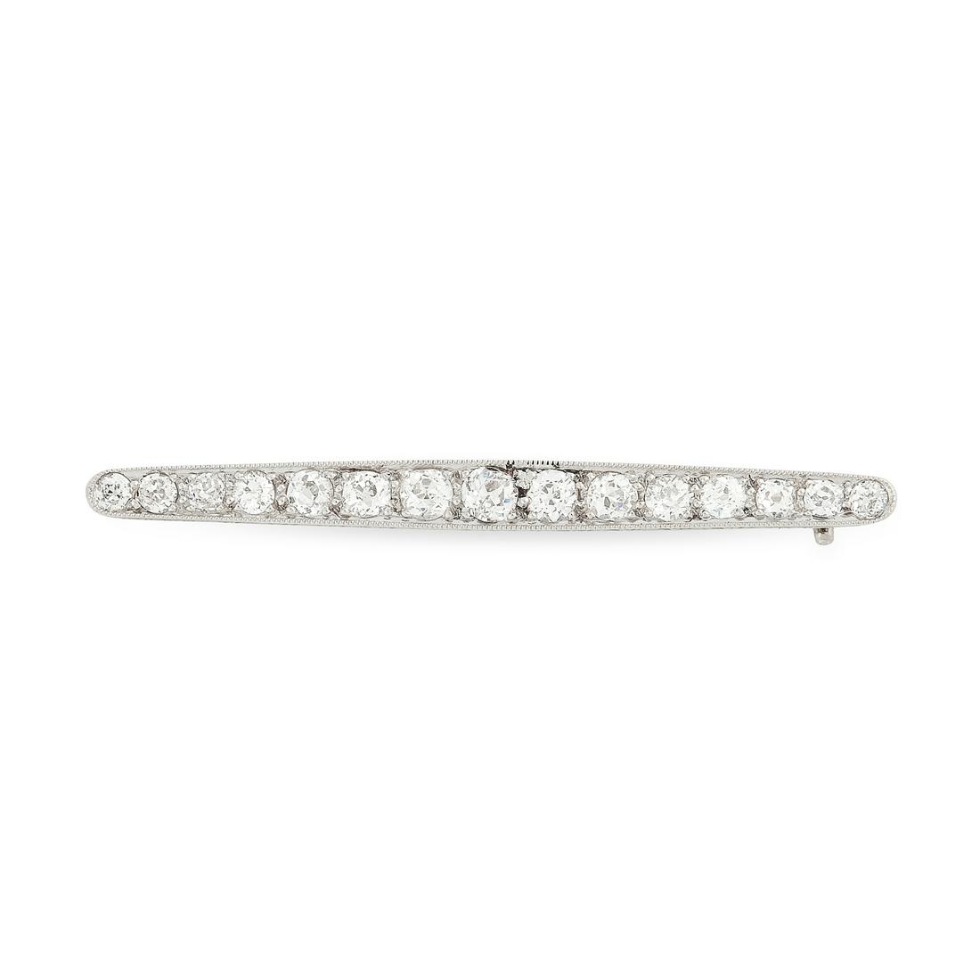 AN ANTIQUE DIAMOND BAR BROOCH CIRCA 1900 designed as a (1 of 1)