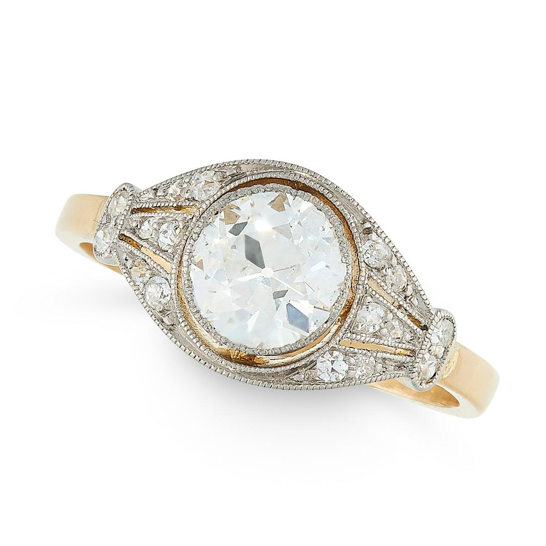 AN ART DECO DIAMOND RING CIRCA 1930 in high carat (1 of 1)