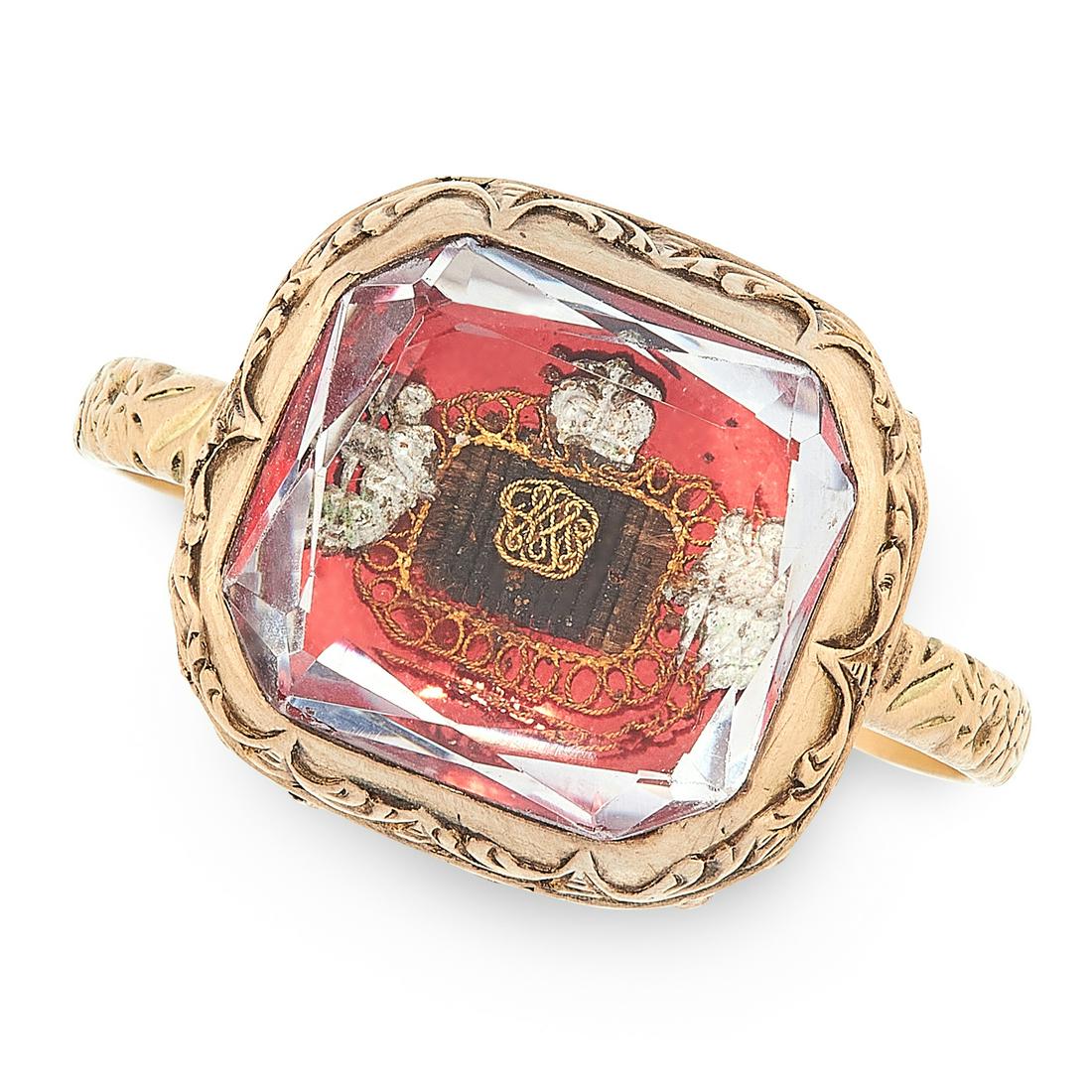 AN ANTIQUE STUART CRYSTAL MOURNING RING, 18TH CENTURY (1 of 1)