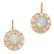 A PAIR OF OPAL AND DIAMOND CLUSTER EARRINGS set with a