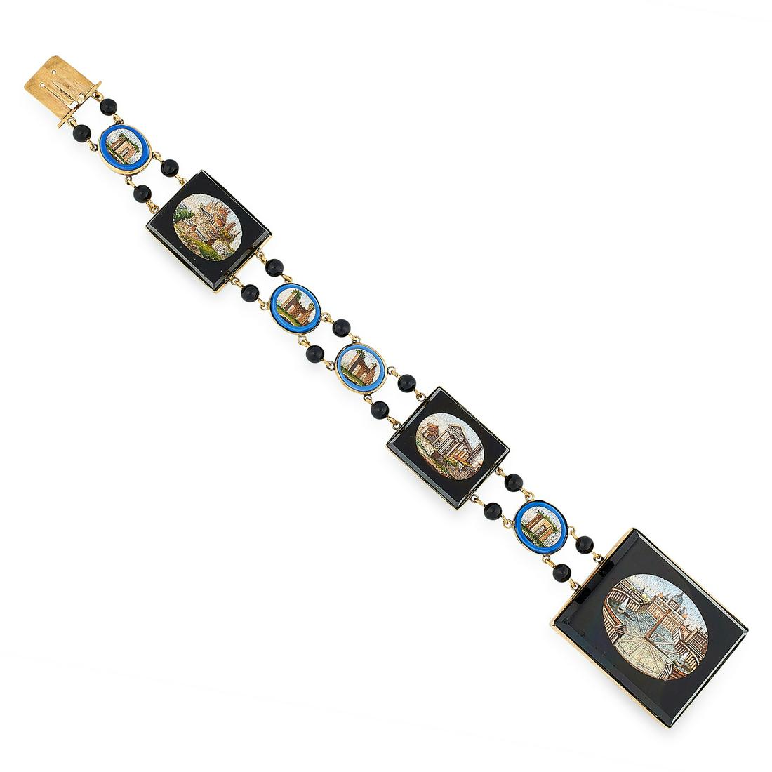 AN ANTIQUE MICROMOSAIC BRACELET, 19TH CENTURY in yellow (1 of 1)