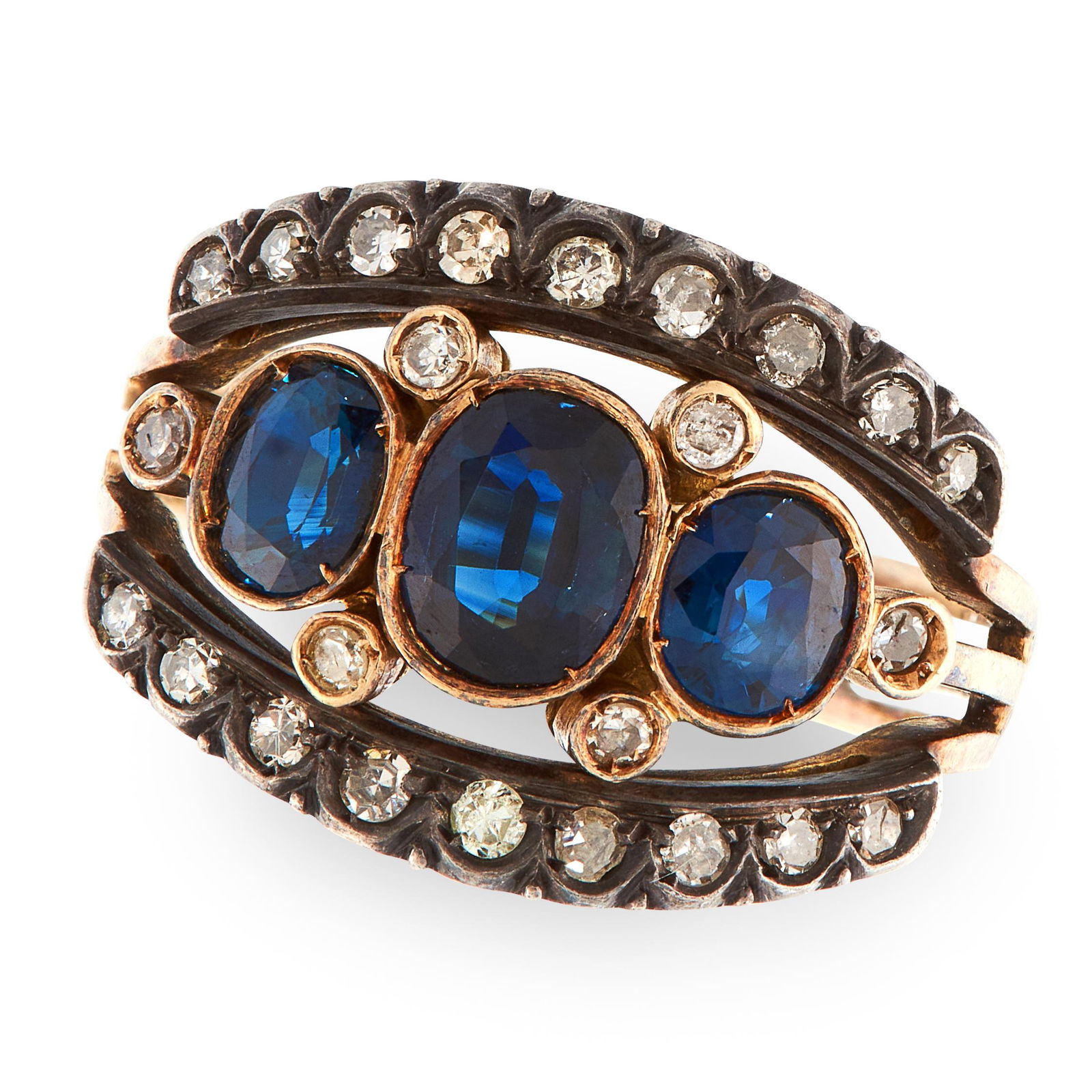 A SAPPHIRE AND DIAMOND RING in 18ct yellow gold and (1 of 1)