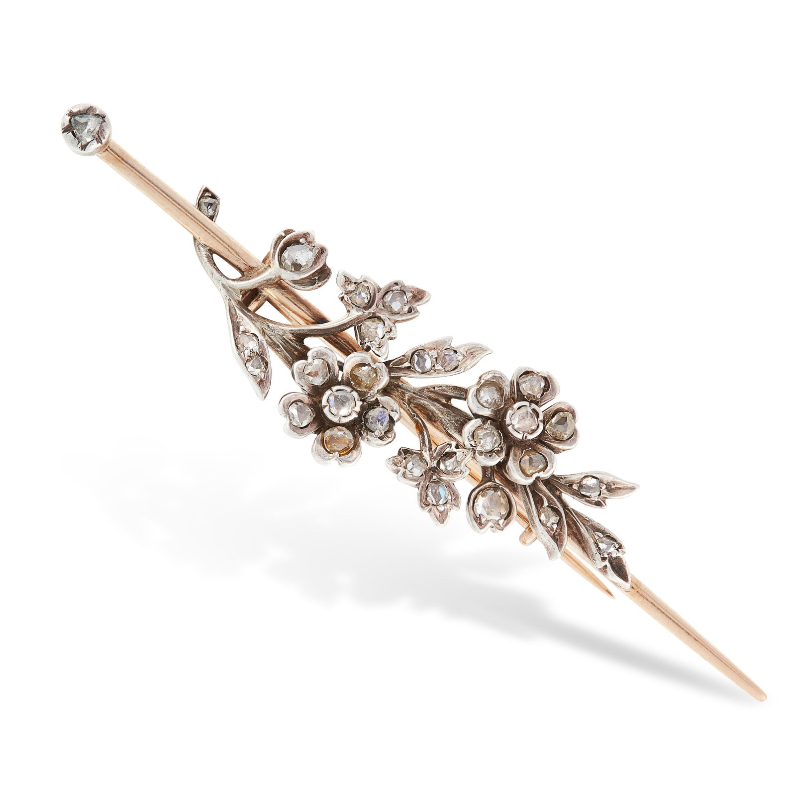 AN ANTIQUE DIAMOND BROOCH, 19TH CENTURY in yellow gold (1 of 1)