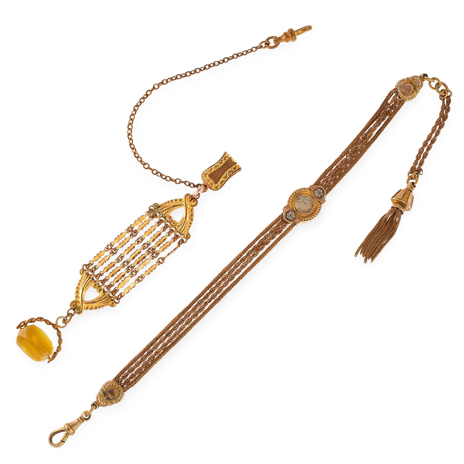 A MIXED LOT OF TWO ALBERT CHAINS comprising of a fancy (1 of 1)