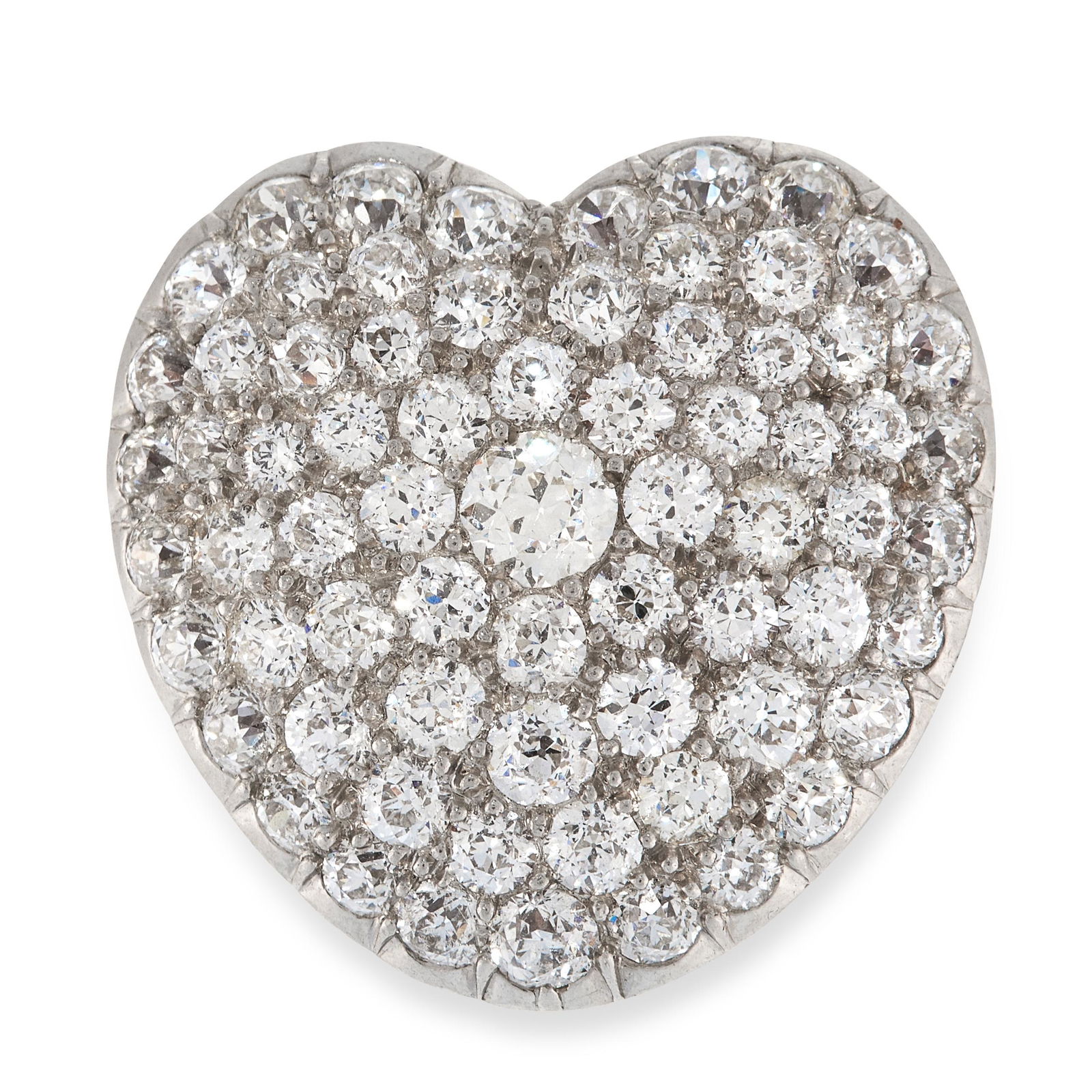 AN ANTIQUE DIAMOND HEART BROOCH, CIRCA 1900 in yellow (1 of 1)