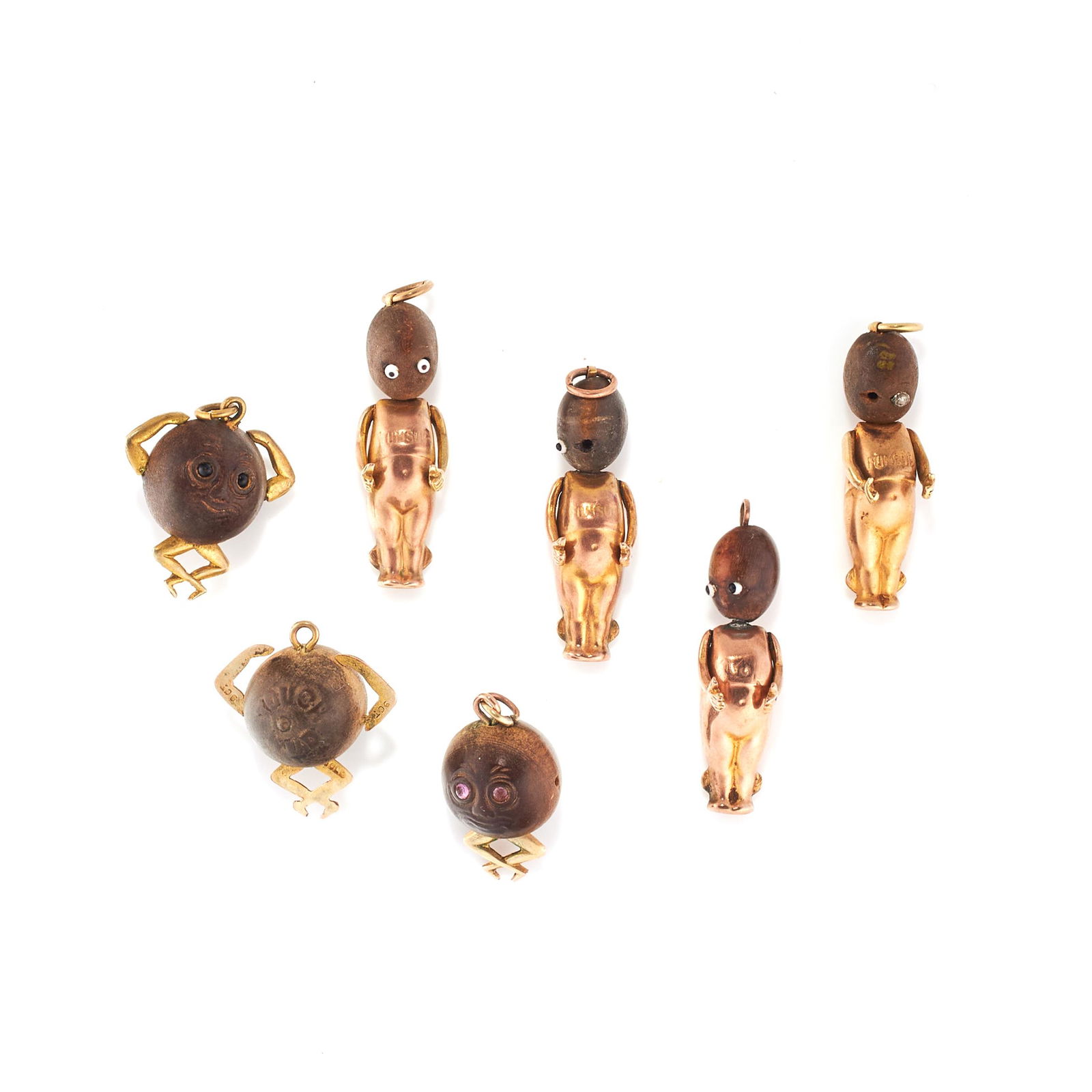 A SET OF SEVEN TOUCHWOOD AND THUMBS UP FIGURINE LUCKY (1 of 1)