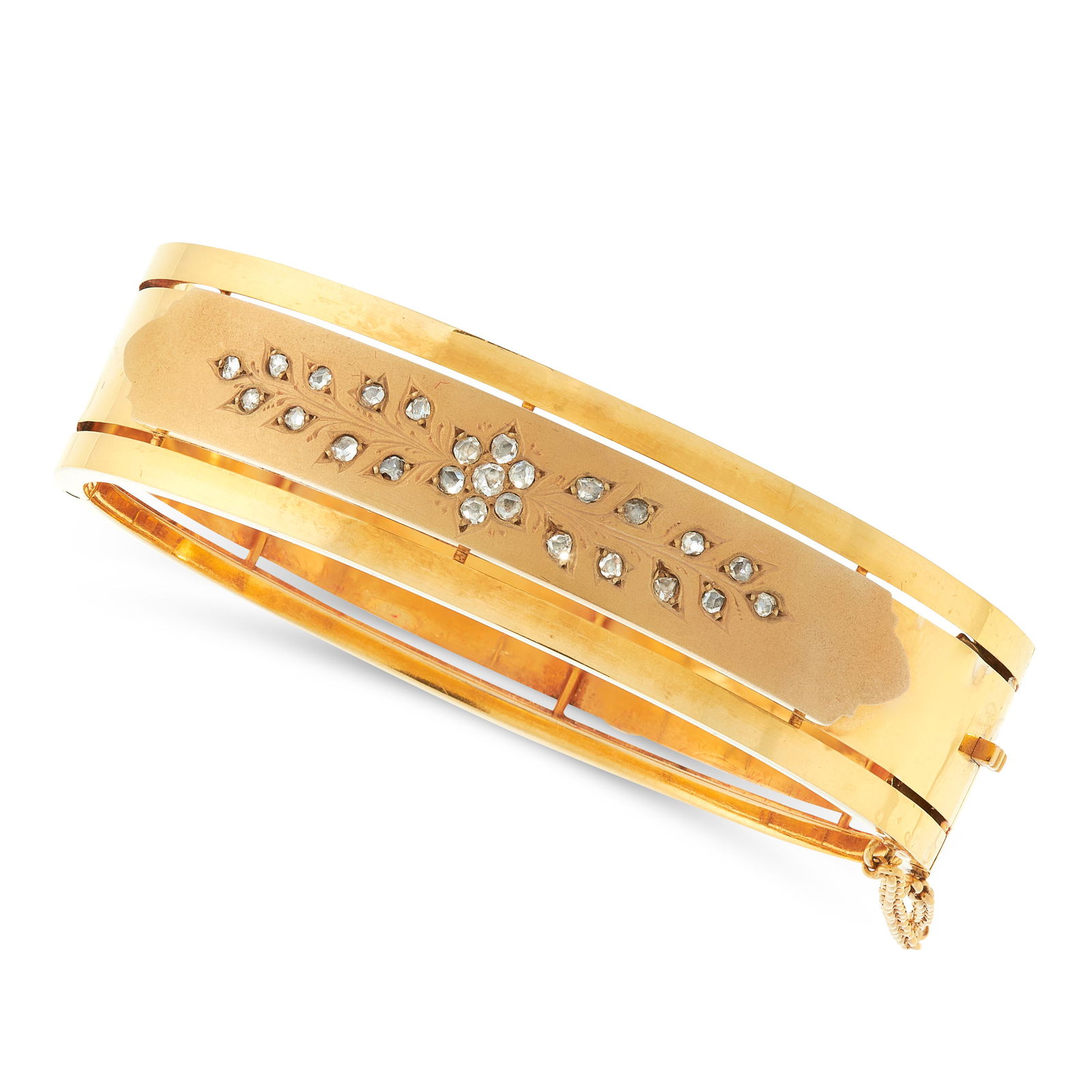 A DIAMOND BANGLE in 18ct yellow gold, with applied (1 of 1)