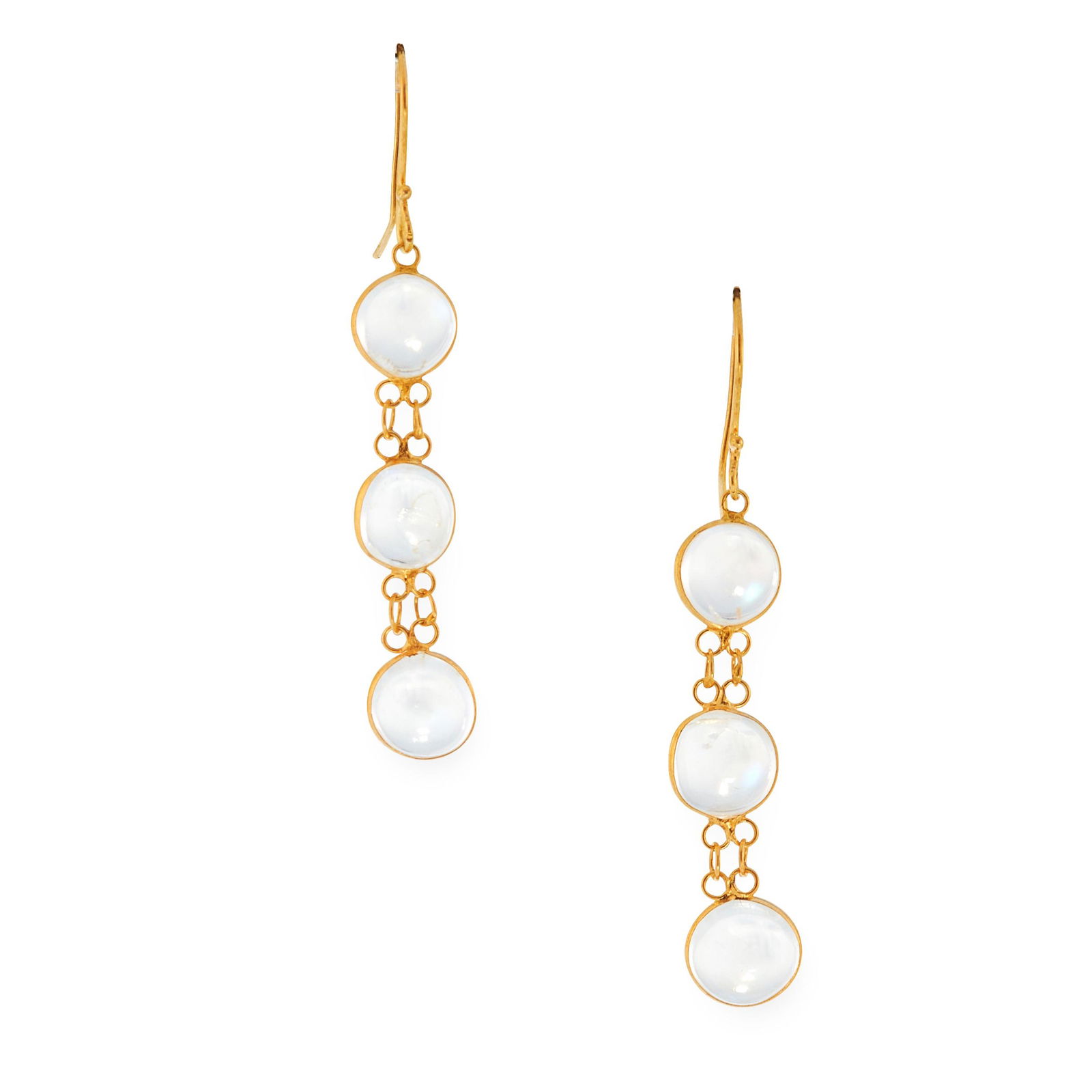 A PAIR OF MOONSTONE EARRINGS comprising of three (1 of 1)