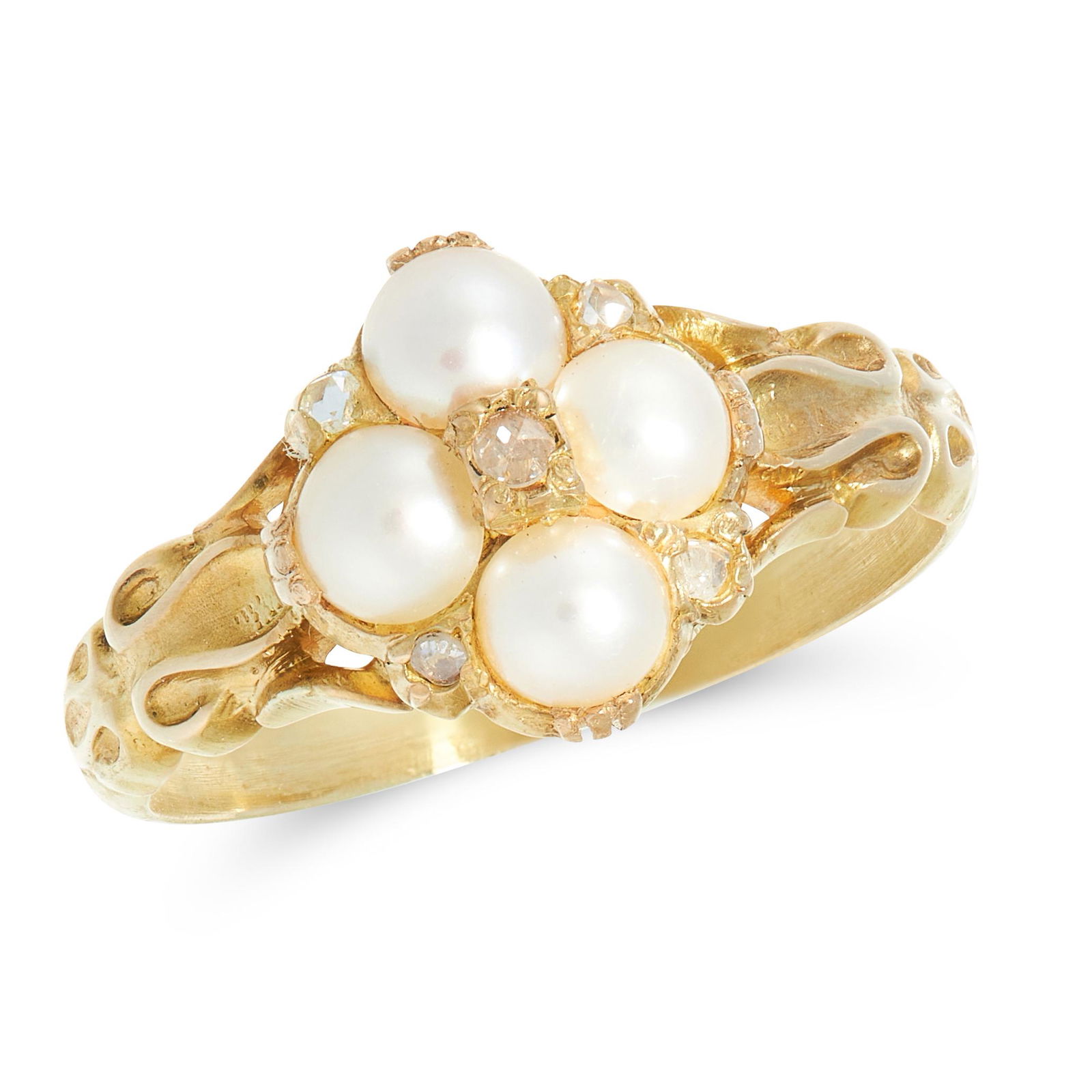 AN ANTIQUE PEARL AND DIAMOND DRESS RING, 19TH CENTURY (1 of 1)