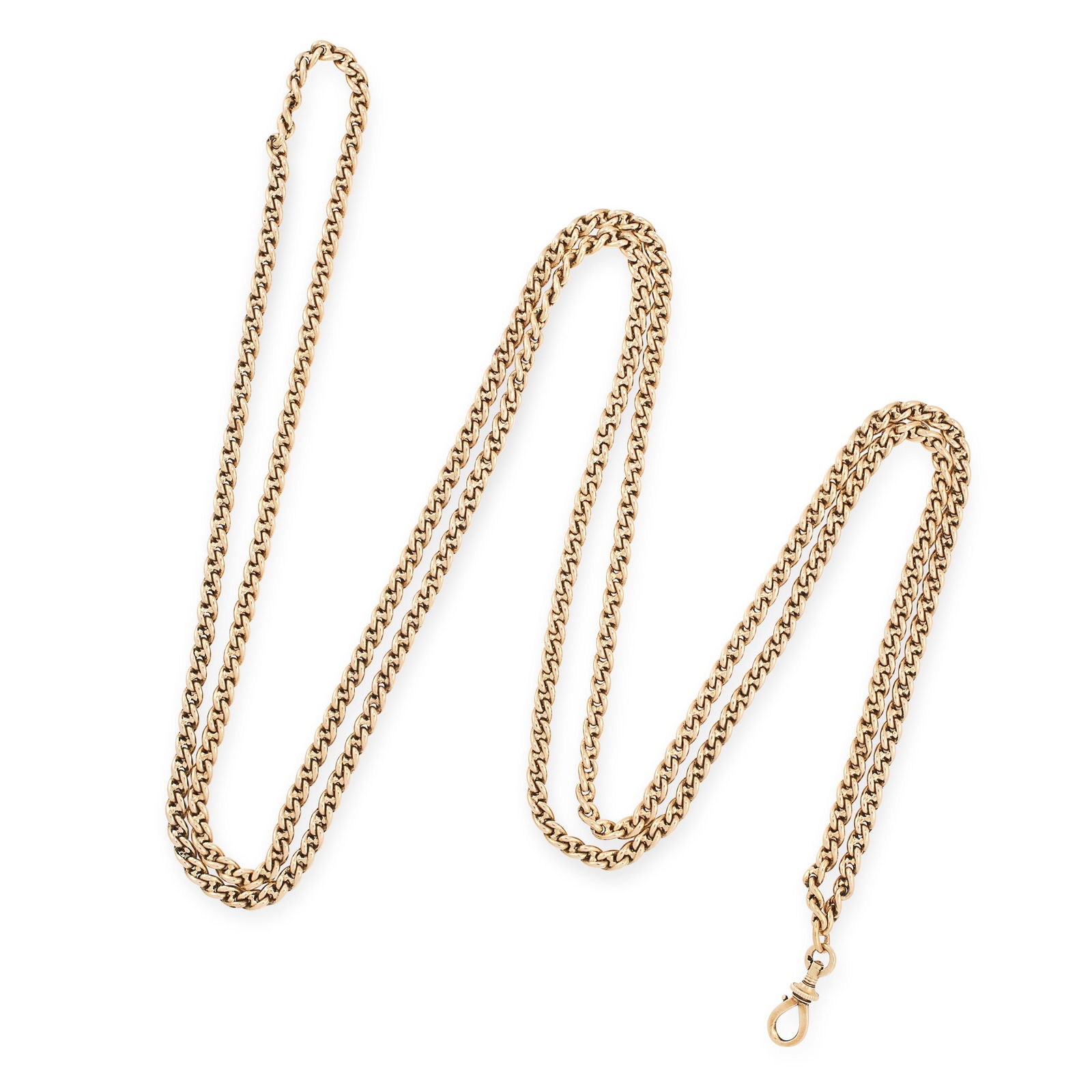 AN ANTIQUE FANCY LINK GUARD CHAIN NECKLACE, 19TH (1 of 1)