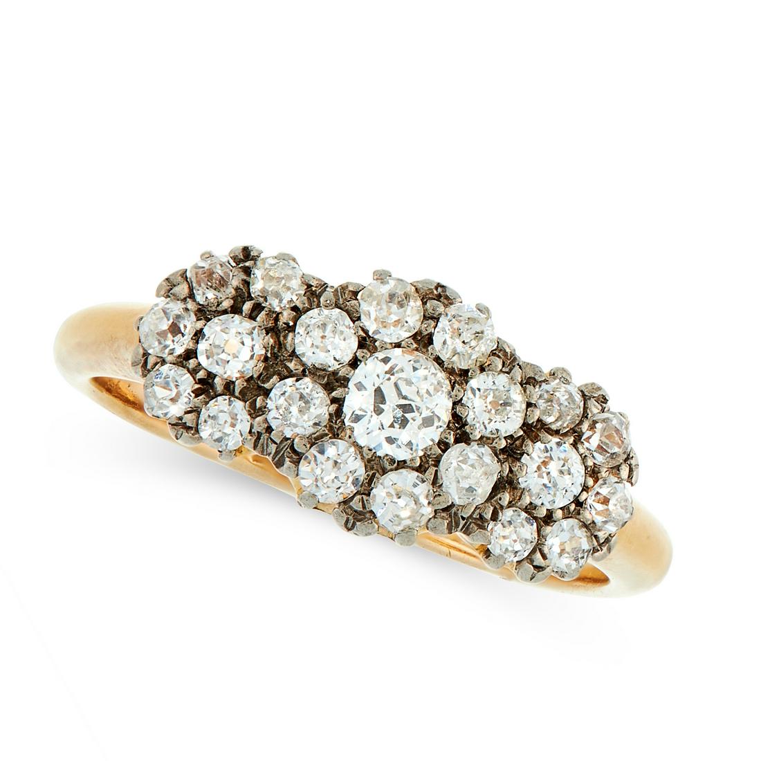 AN ANTIQUE DIAMOND DRESS RING in 18ct yellow gold, set (1 of 1)