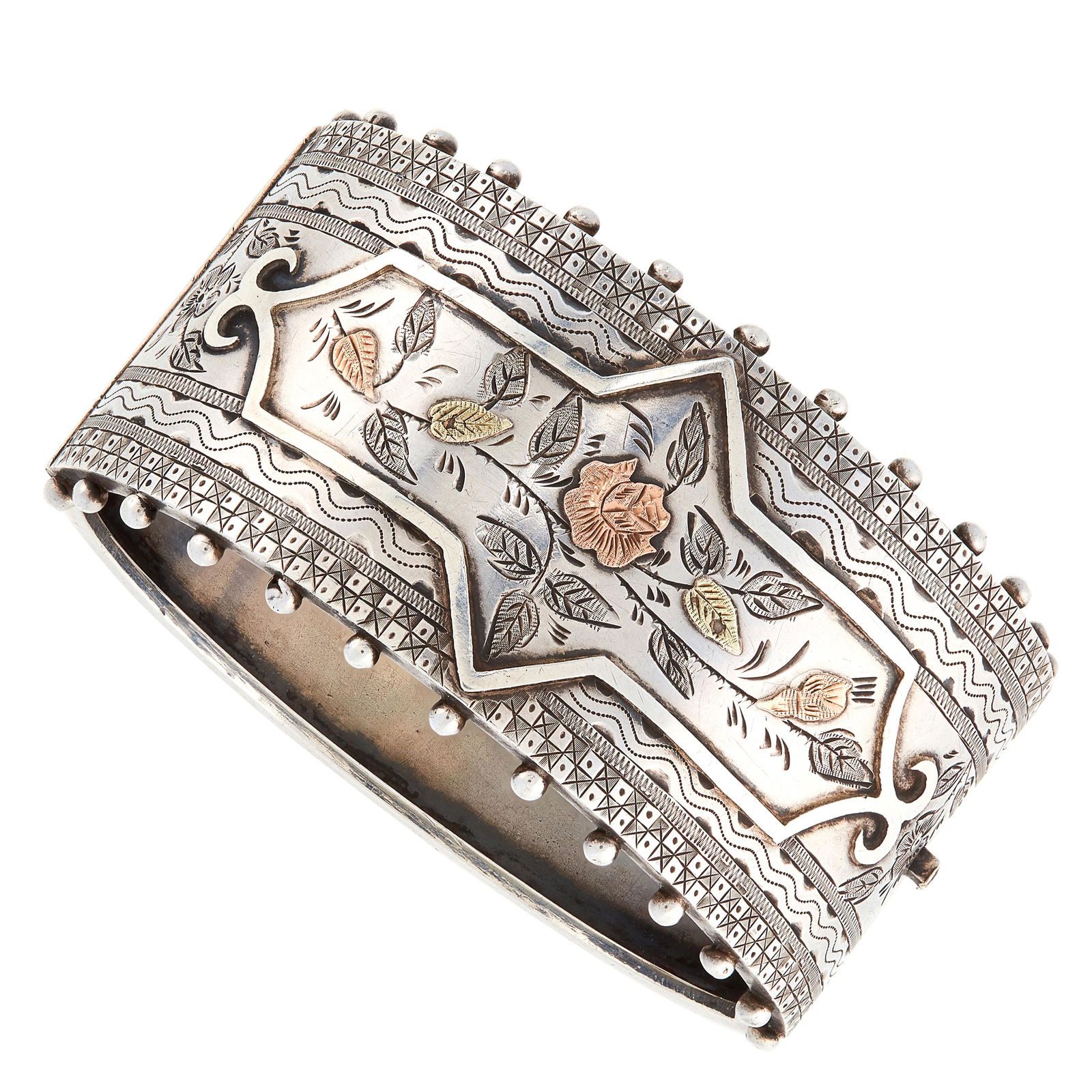 AN ANTIQUE VICTORIAN CUFF BANGLE, 1883 in sterling (1 of 1)
