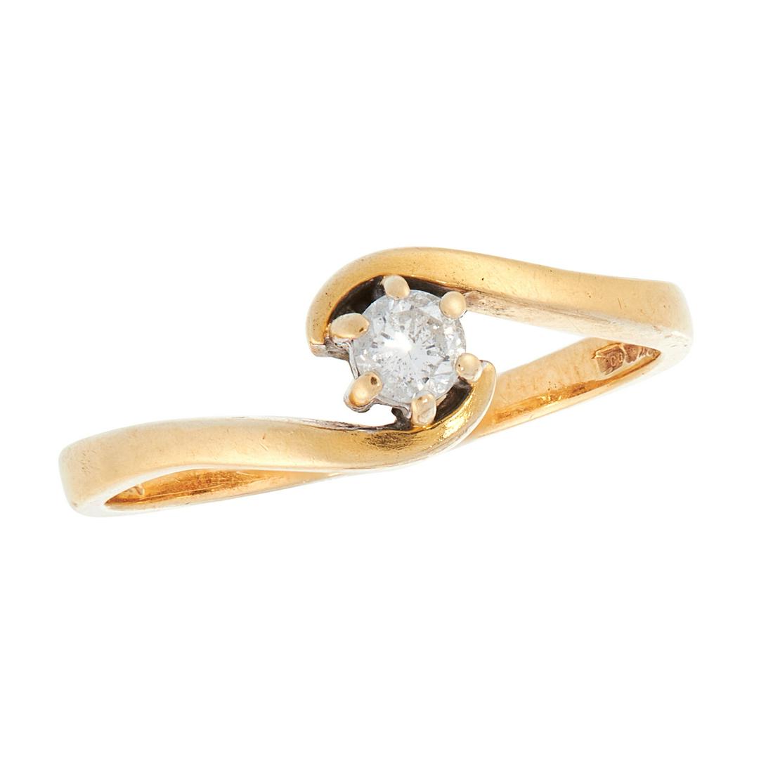 A SOLITAIRE DIAMOND DRESS RING in 18ct yellow gold, set (1 of 1)