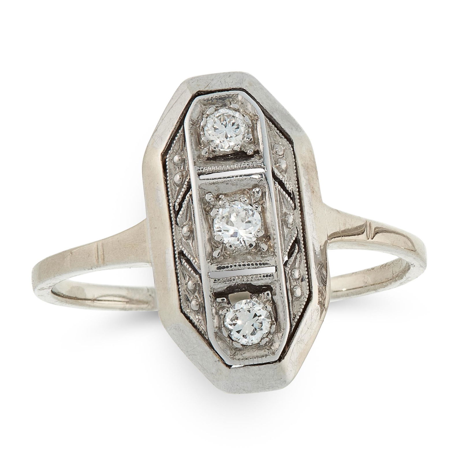 AN ART DECO DIAMOND DRESS RING in 14ct yellow gold, set (1 of 1)