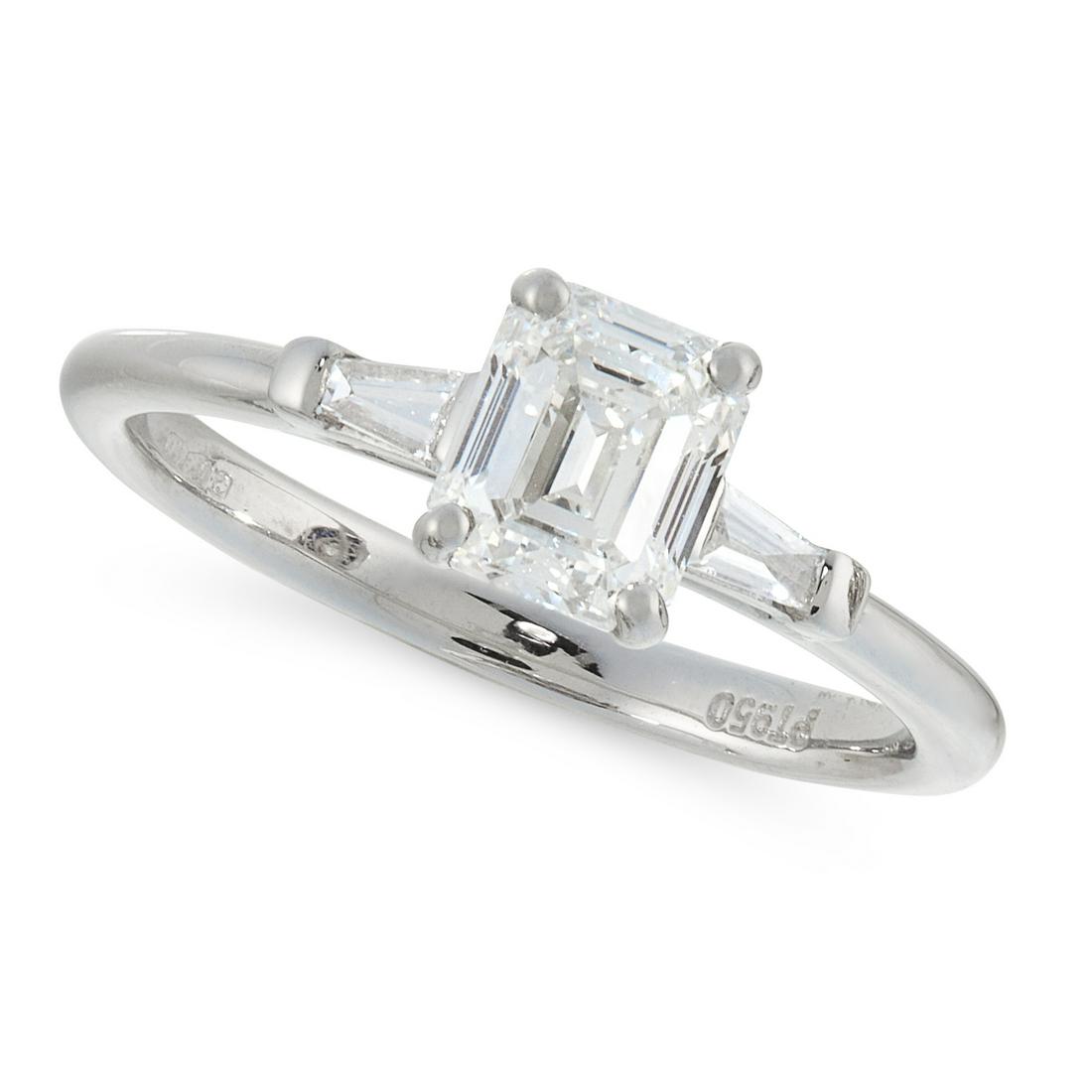 A FLAWLESS SOLITAIRE DIAMOND RING in platinum, (1 of 1)