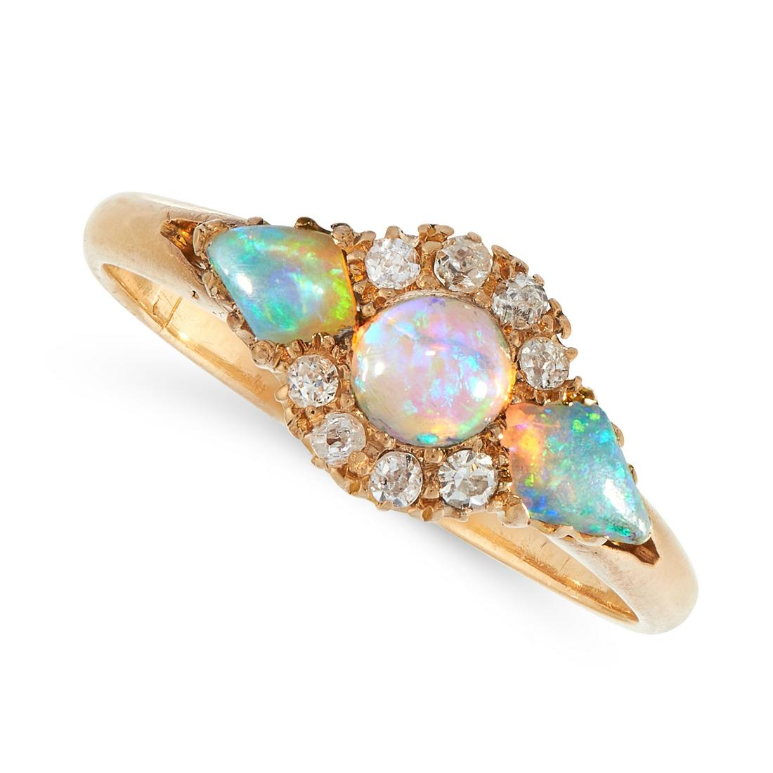 AN ANTIQUE OPAL AND DIAMOND DRESS RING, 19TH CENTURY in (1 of 1)