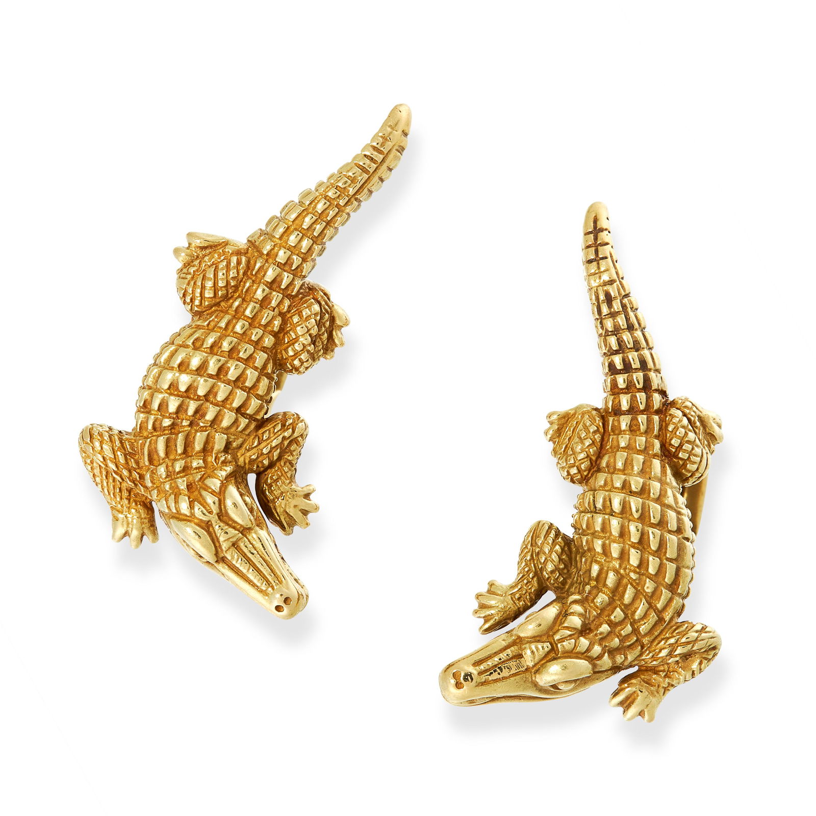 A PAIR OF VINTAGE ALLIGATOR CUFFLINKS, KIESELSTEIN-CORD (1 of 1)