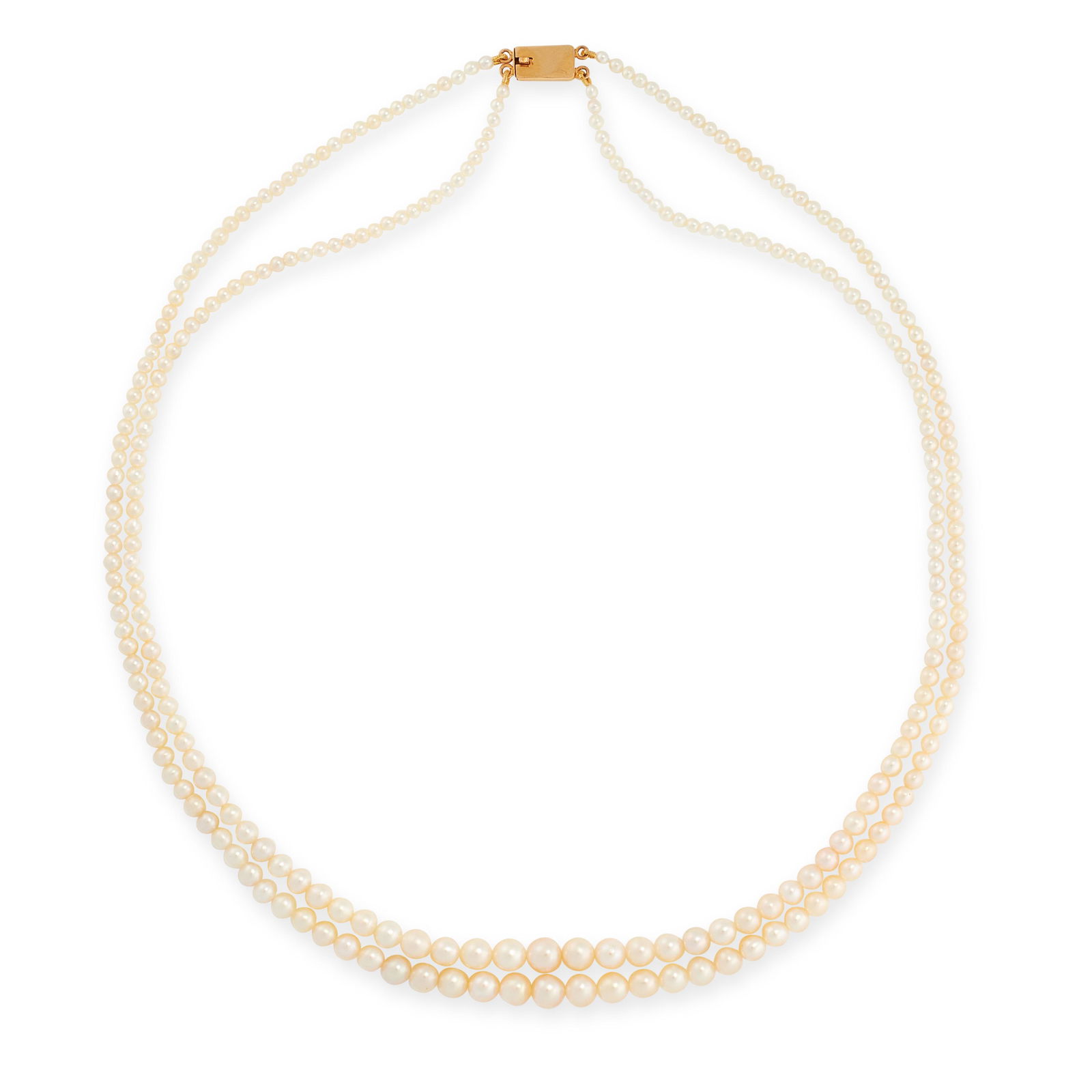 A NATURAL PEARL NECKLACE in 18ct yellow gold, (1 of 3)