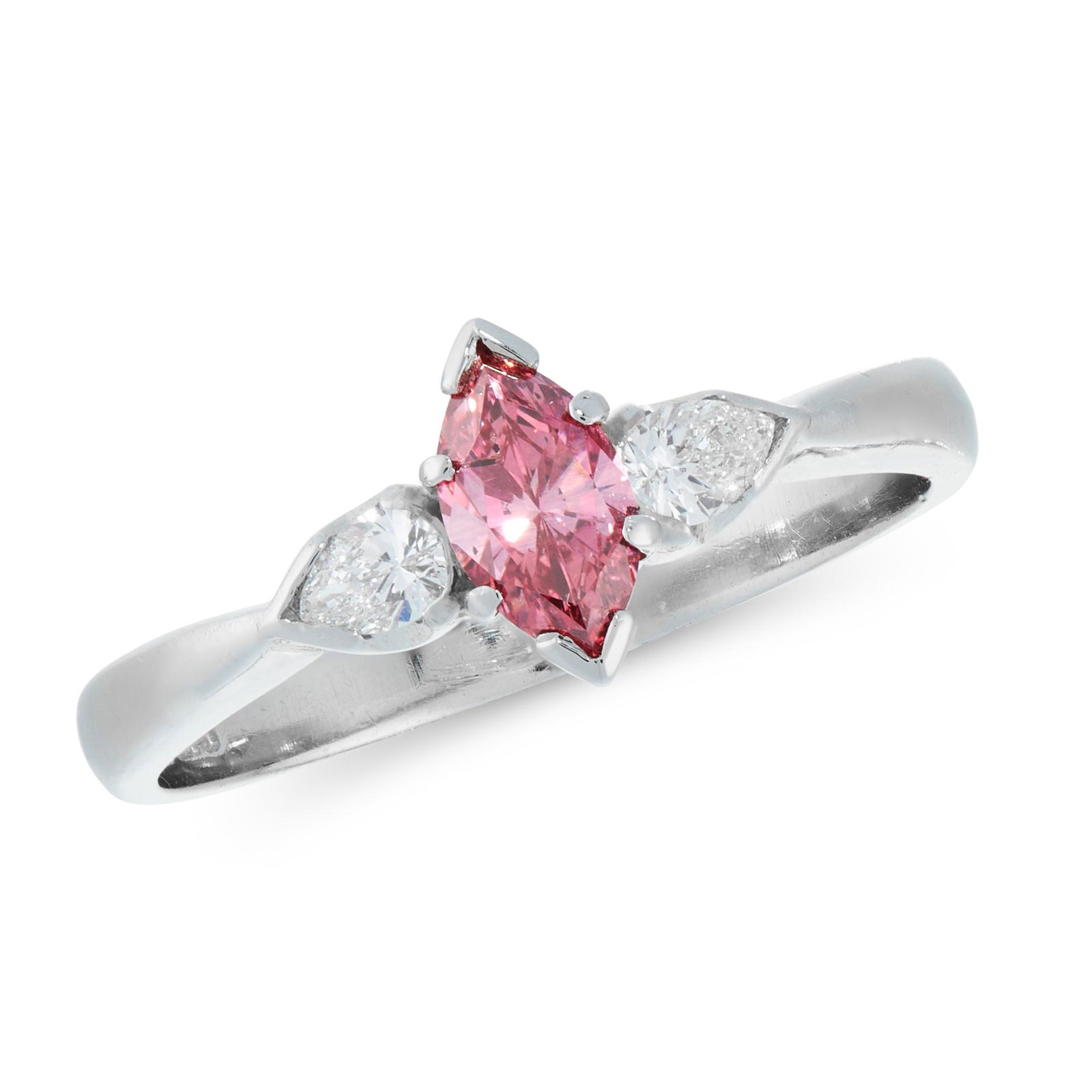 A FANCY VIVID PINK DIAMOND AND WHITE DIAMOND RING in (1 of 1)