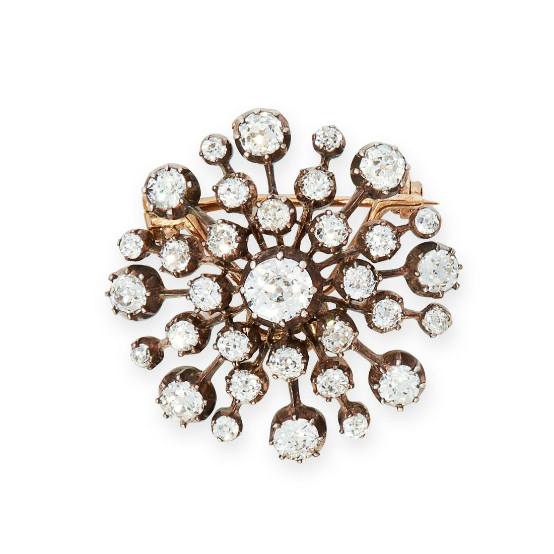 ANTIQUE DIAMOND BROOCH, LATE 19TH CENTURY of knife wire (1 of 1)