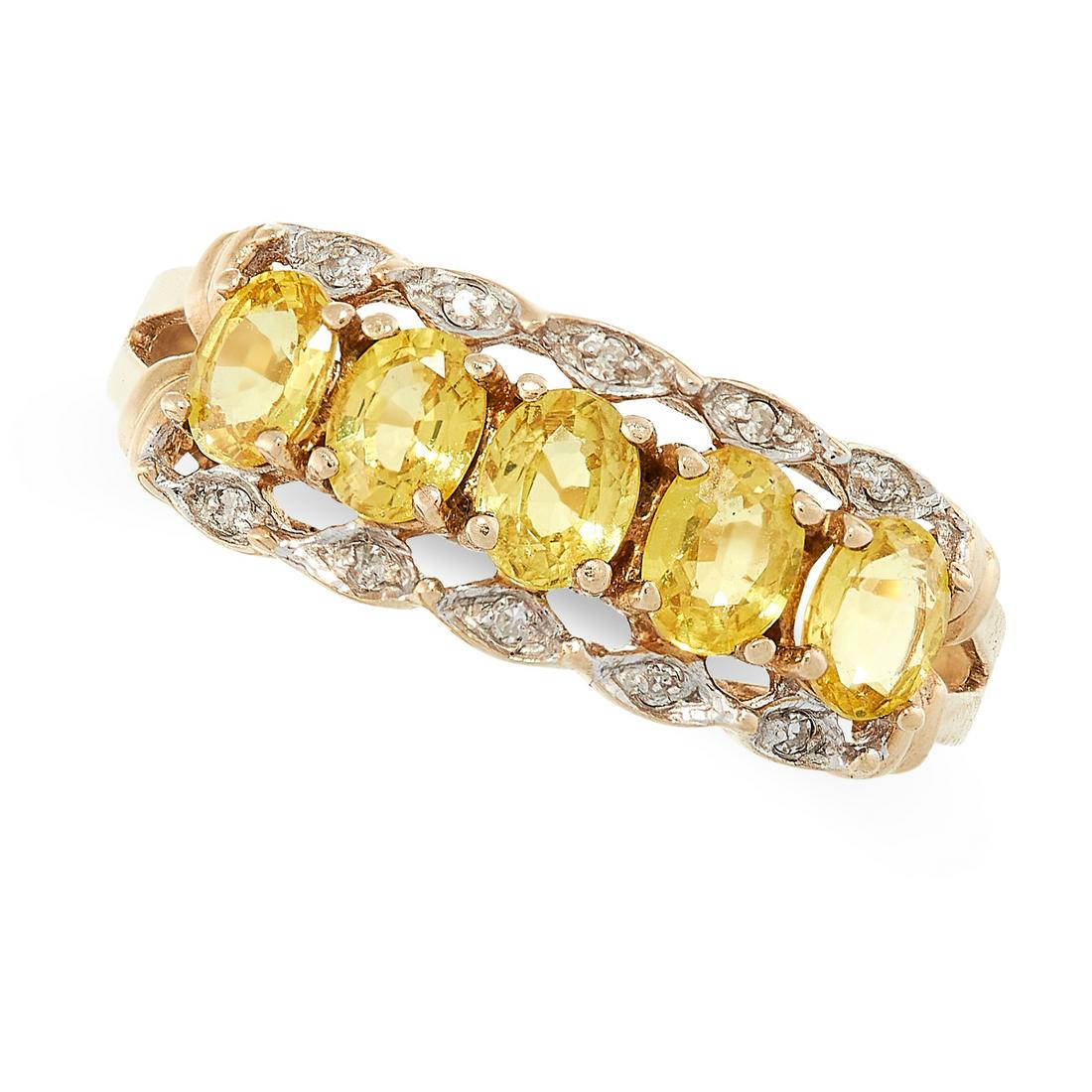 YELLOW SAPPHIRE AND DIAMOND mounted in 9ct yellow gold, (1 of 1)