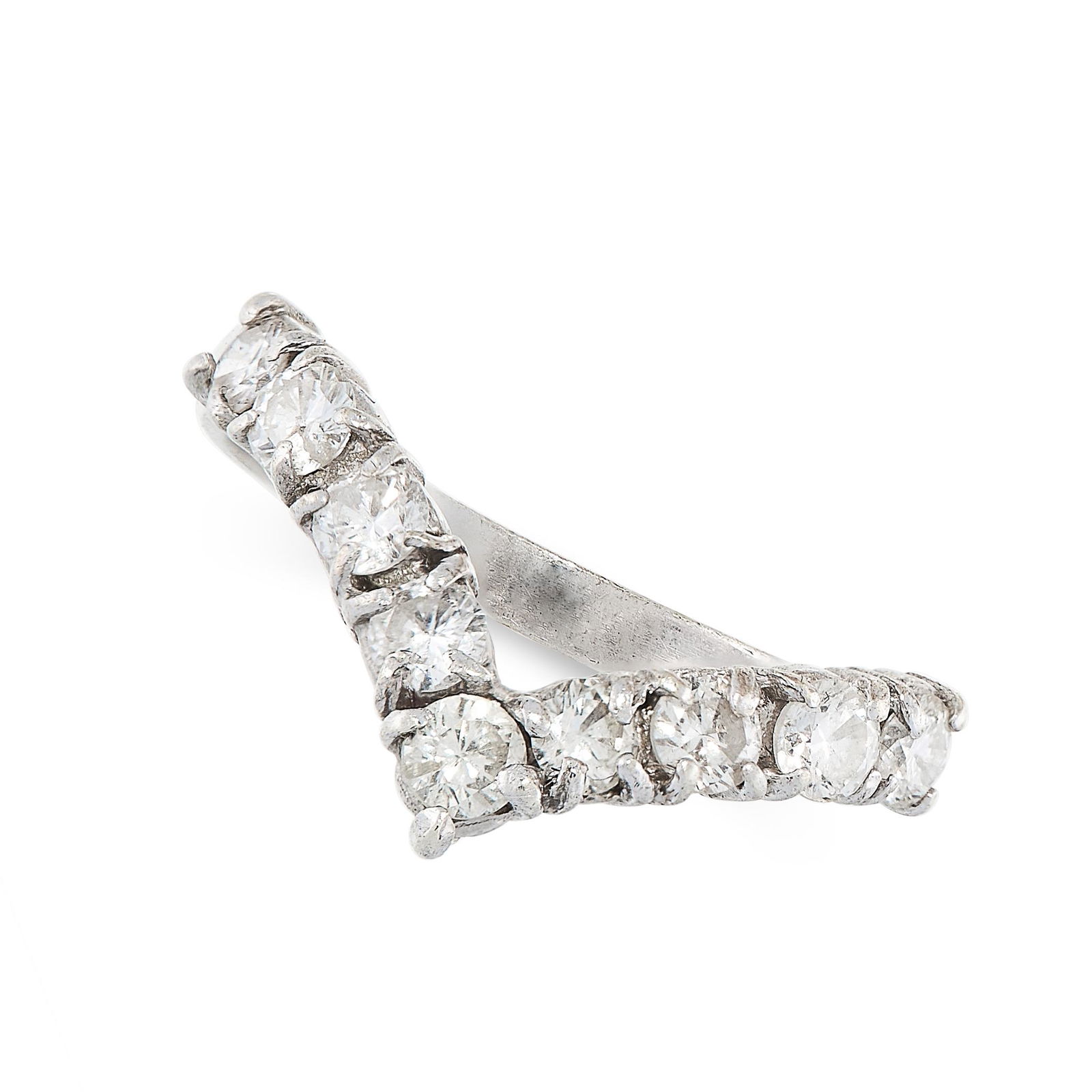 DIAMOND HALF ETERNITY RING mounted in white gold, of (1 of 1)