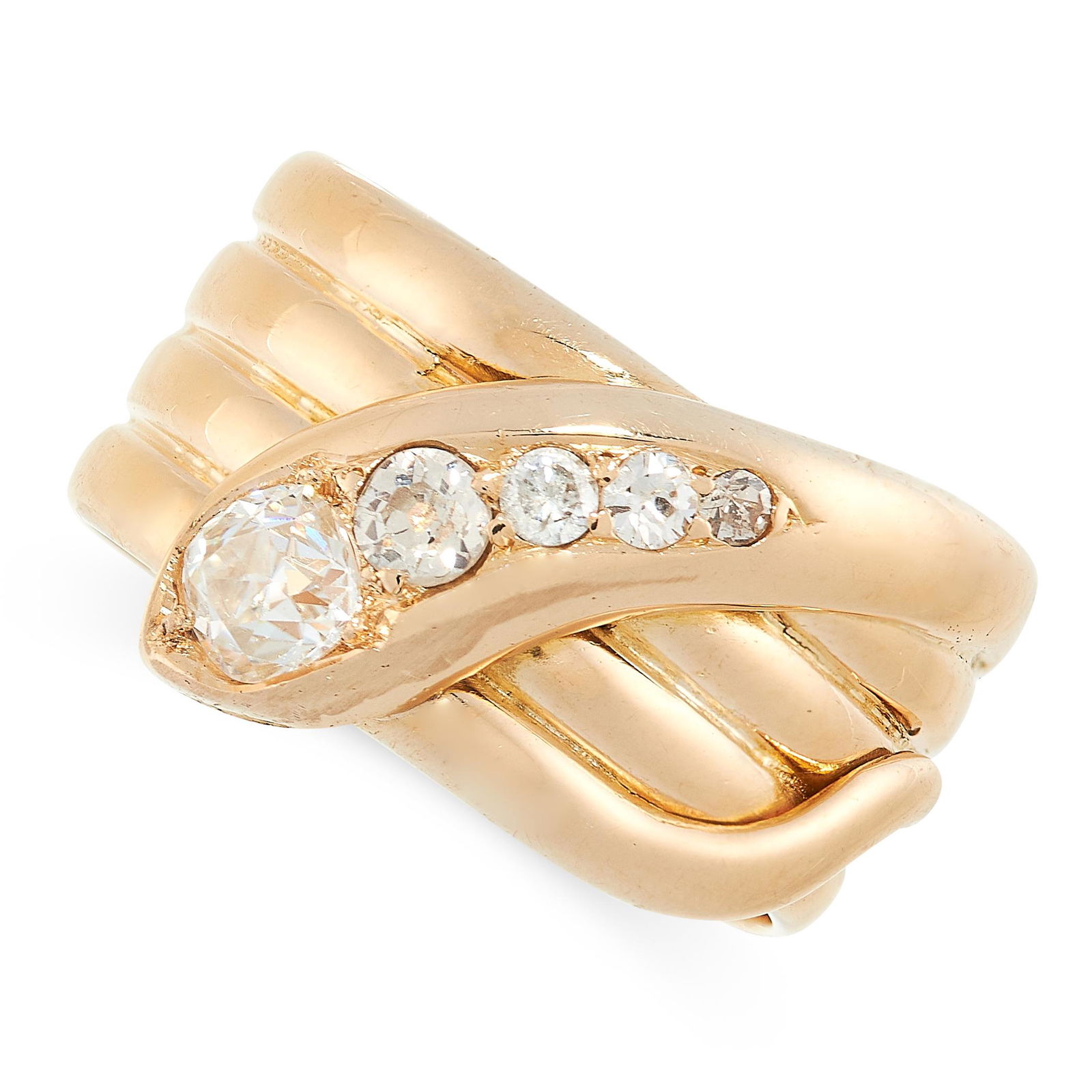 ANTIQUE DIAMOND SNAKE RING, 19TH CENTURY in 18ct yellow (1 of 2)