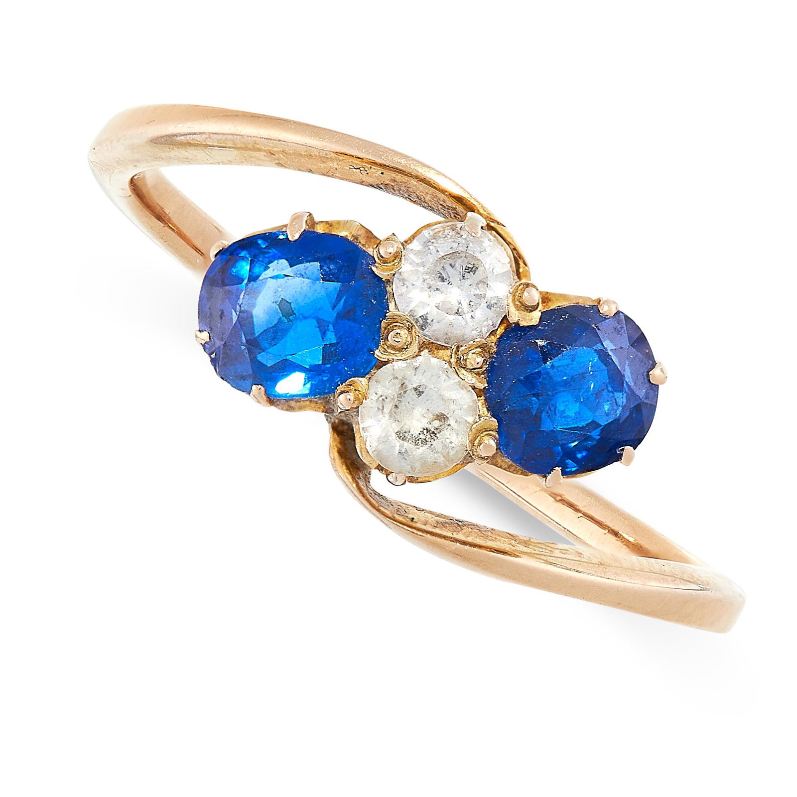 SAPPHIRE AND WHITE GEMSTONE RING comprising of two (1 of 2)