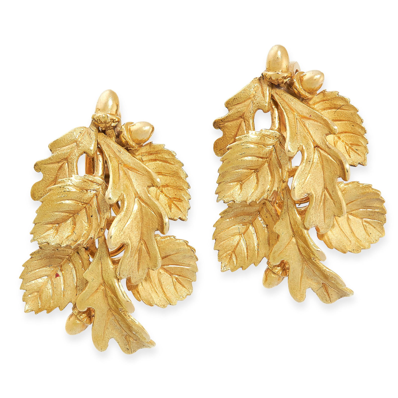 A PAIR OF VINTAGE EARRINGS, HERMES in 18ct yellow gold, (1 of 2)