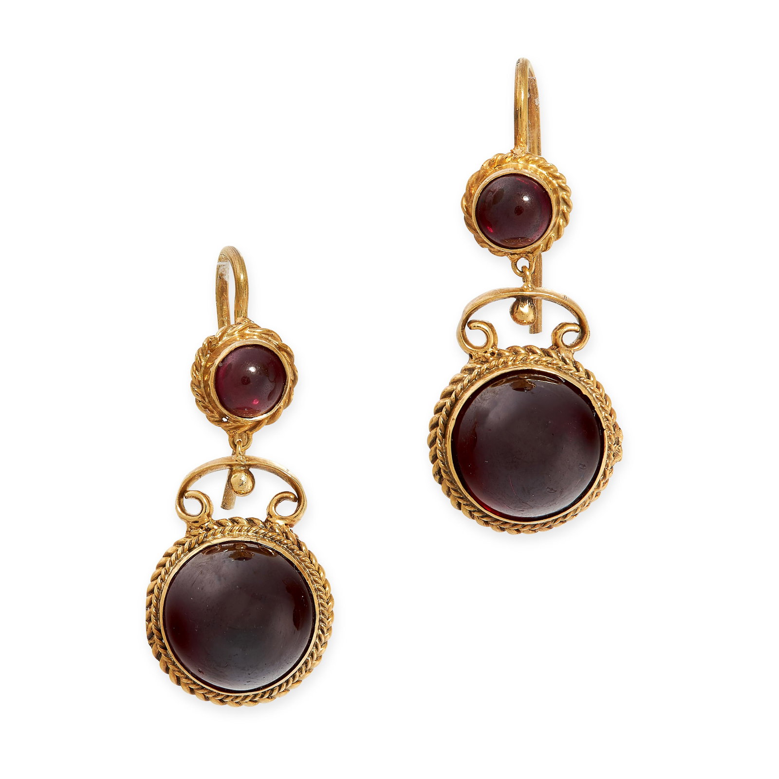 A PAIR OF ANTIQUE GARNET DROP EARRINGS, 19TH CENTURY in (1 of 1)