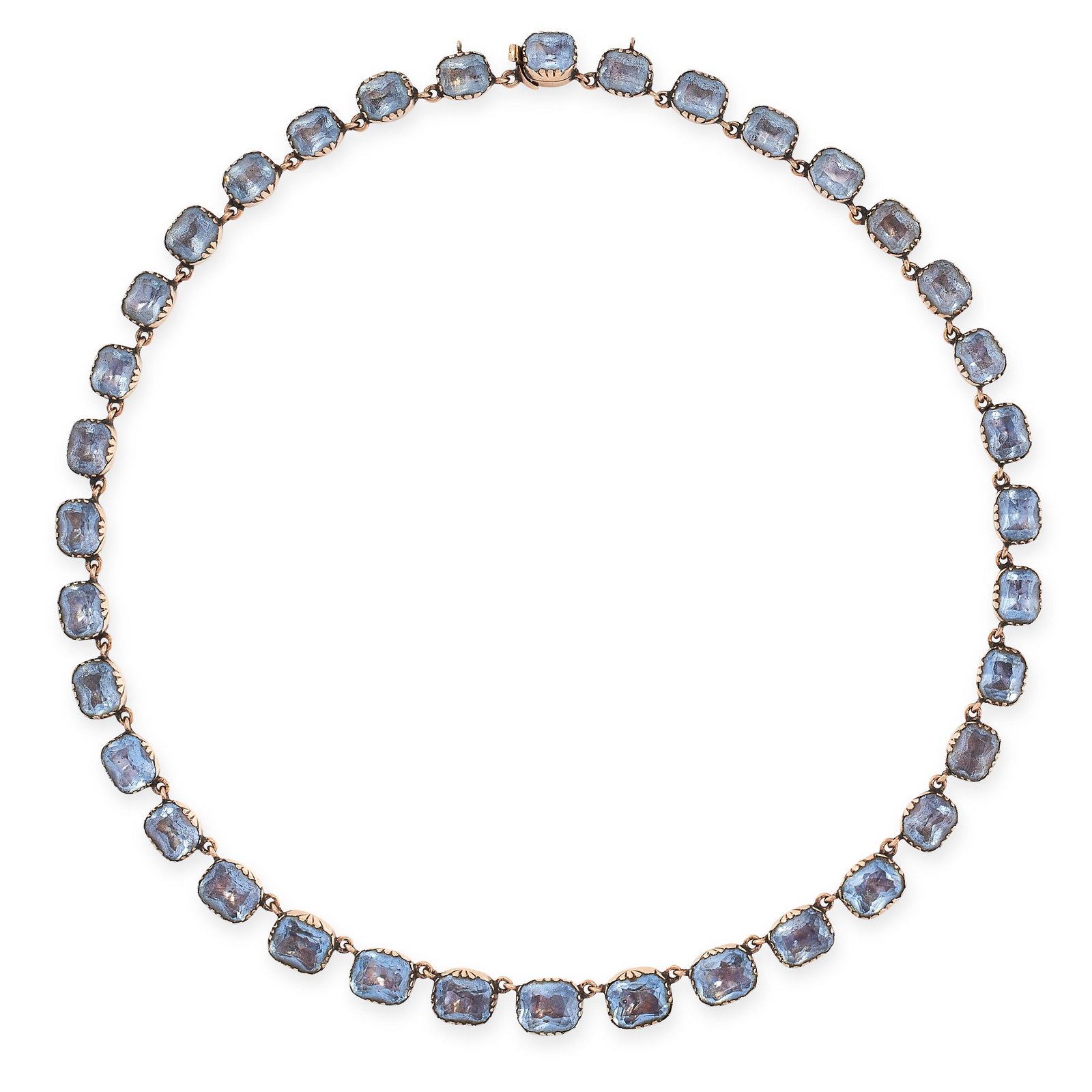 AN ANTIQUE BLUE PASTE RIVIERE NECKLACE, EARLY 19TH (1 of 1)